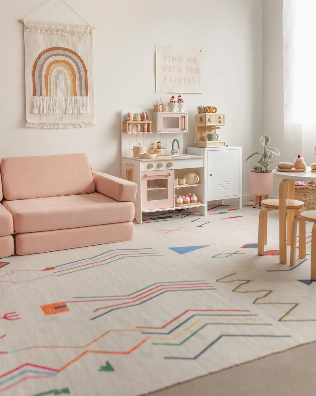 Remi Ivory Multi-Colour Abstract Tribal Indoor Outdoor Rug