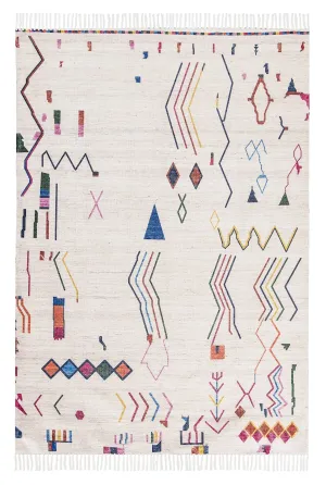 Remi Ivory Multi-Colour Abstract Tribal Indoor Outdoor Rugmodern color block patchwork rug