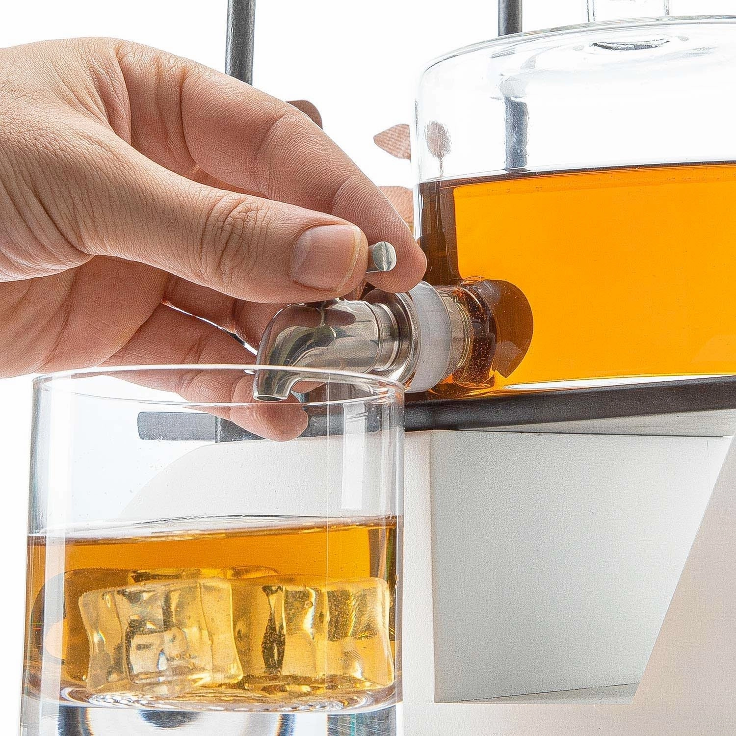 Retro Gold Cart Whiskey Decanter