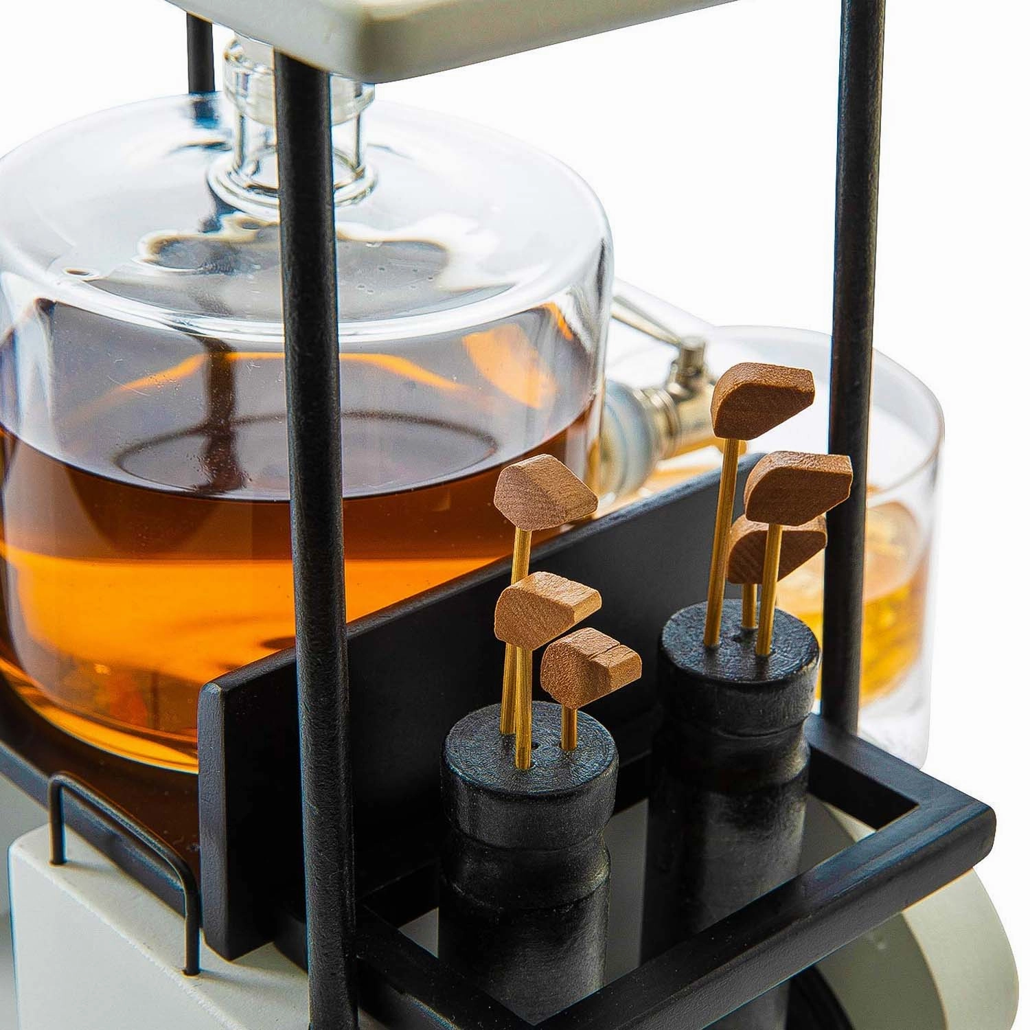 Retro Gold Cart Whiskey Decanter