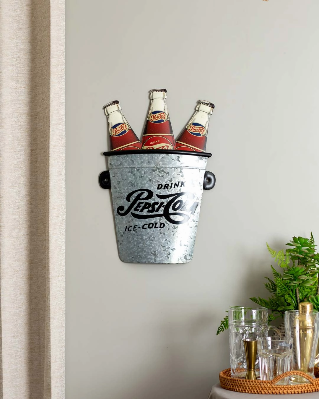 Retro Pepsi-Cola Tin Bar Sign