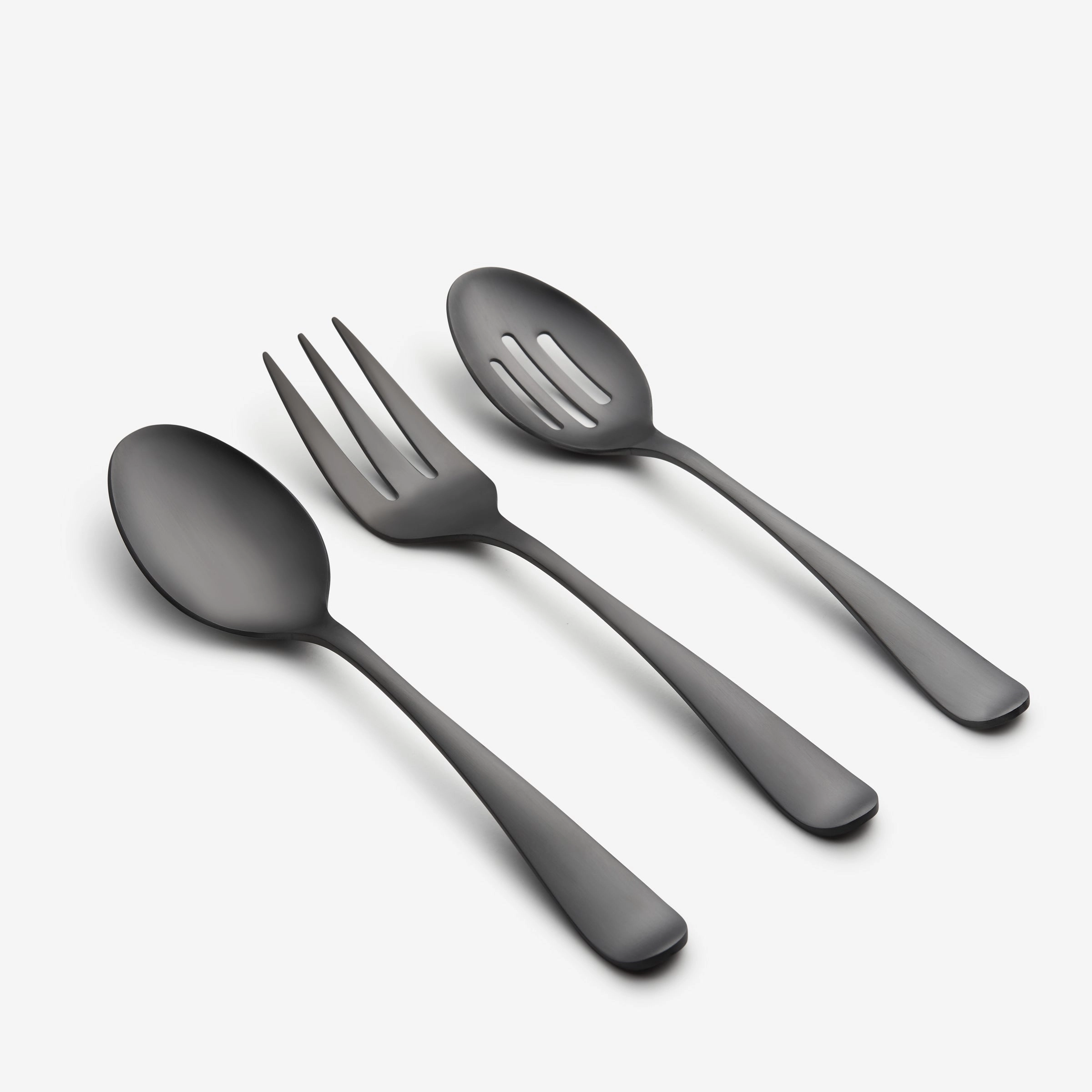 Rhiannon Black Satin 45 Piece Flatware Set