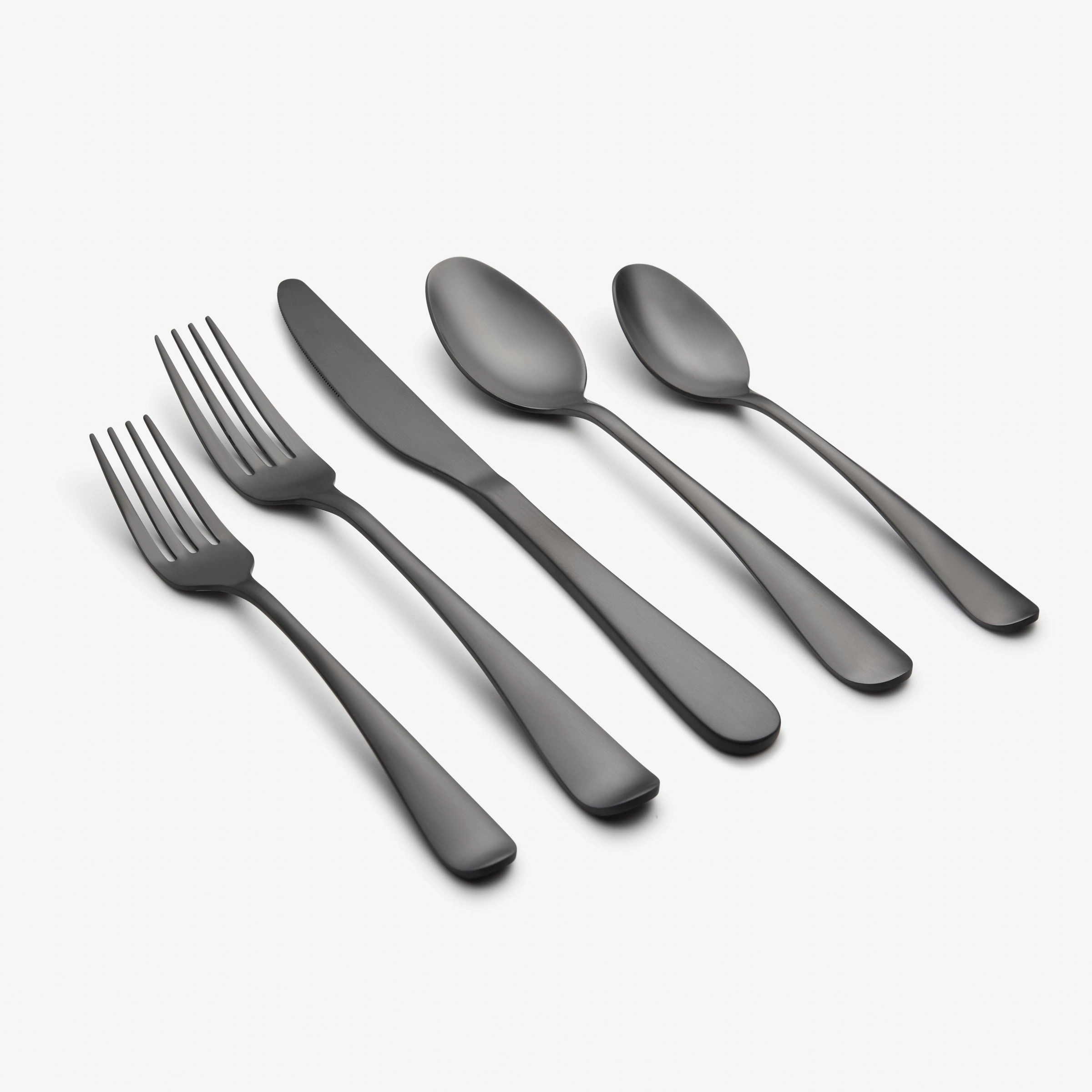 Rhiannon Black Satin 45 Piece Flatware Seteco-friendly bamboo fiber tableware set 