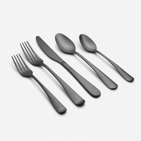 Rhiannon Black Satin 45 Piece Flatware Seteco-friendly bamboo fiber tableware set 