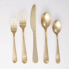 Rhiannon Champagne Satin 20 Piece Flatware Seteco-friendly bamboo fiber tableware set 