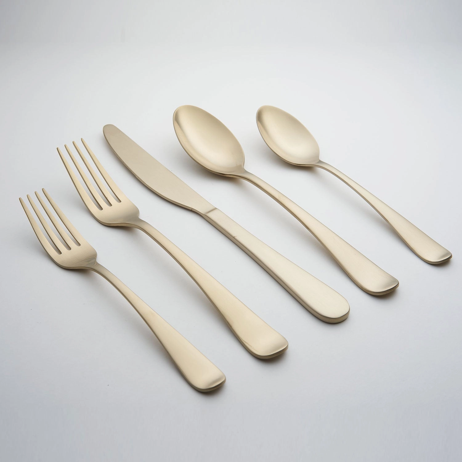 Rhiannon Champagne Satin 20 Piece Flatware Set