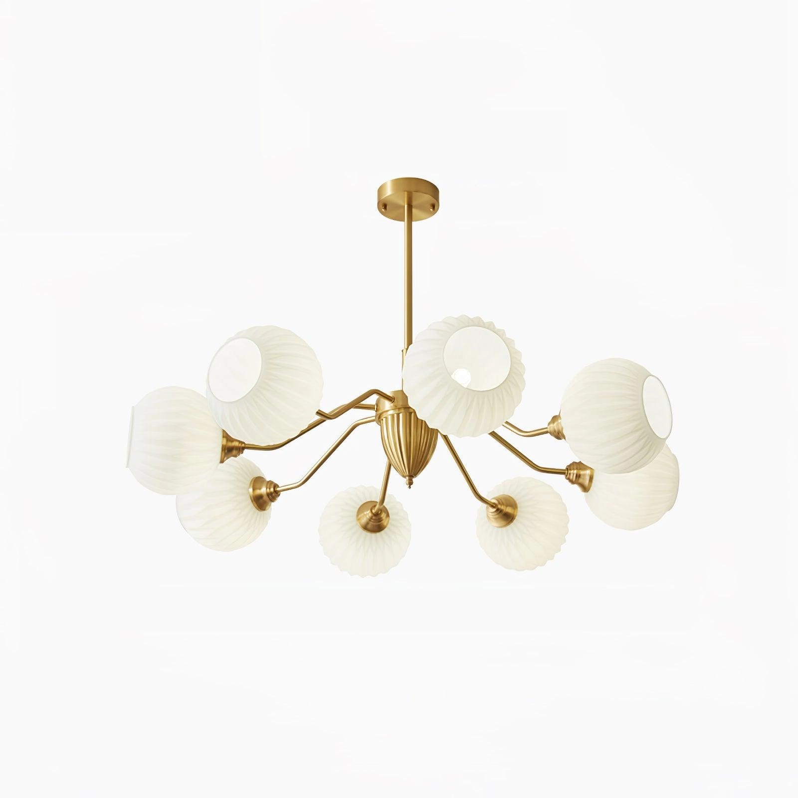 Ribbed Glass Ball Chandelier