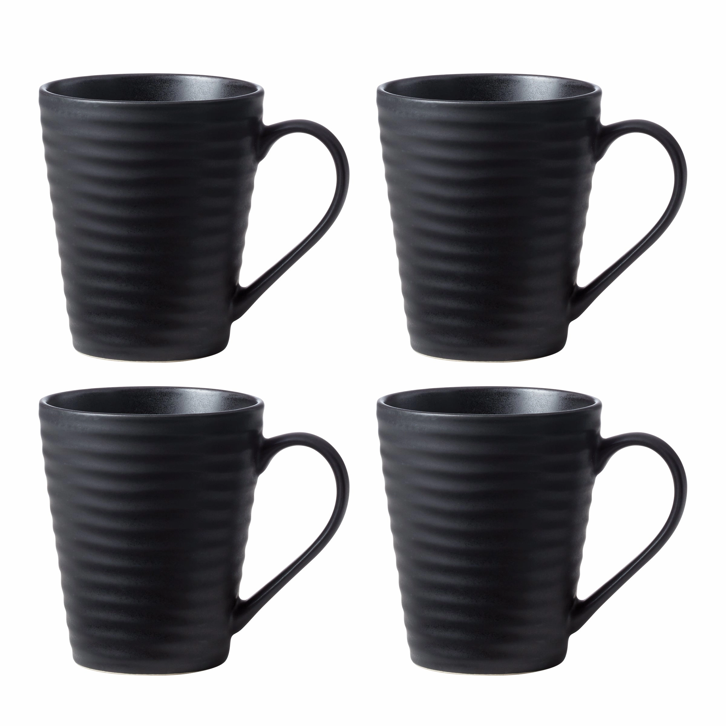 Ridge Black Mugs - Set of 4glass cups ,personalized mugs 
