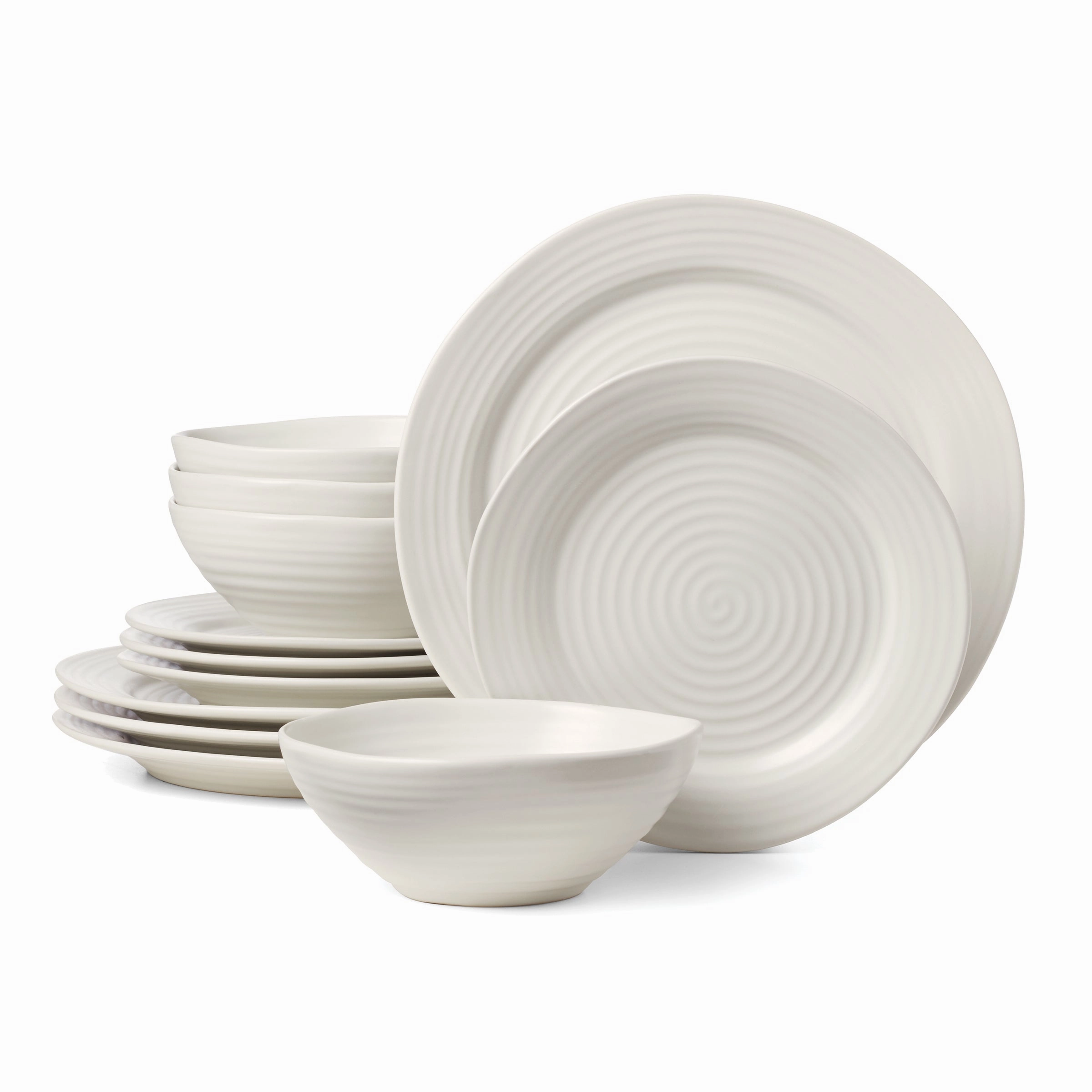 Ridge White 12-Piece Dinnerware Setmodern kitchen decor ,kitchen dinner set ,dinnerware 