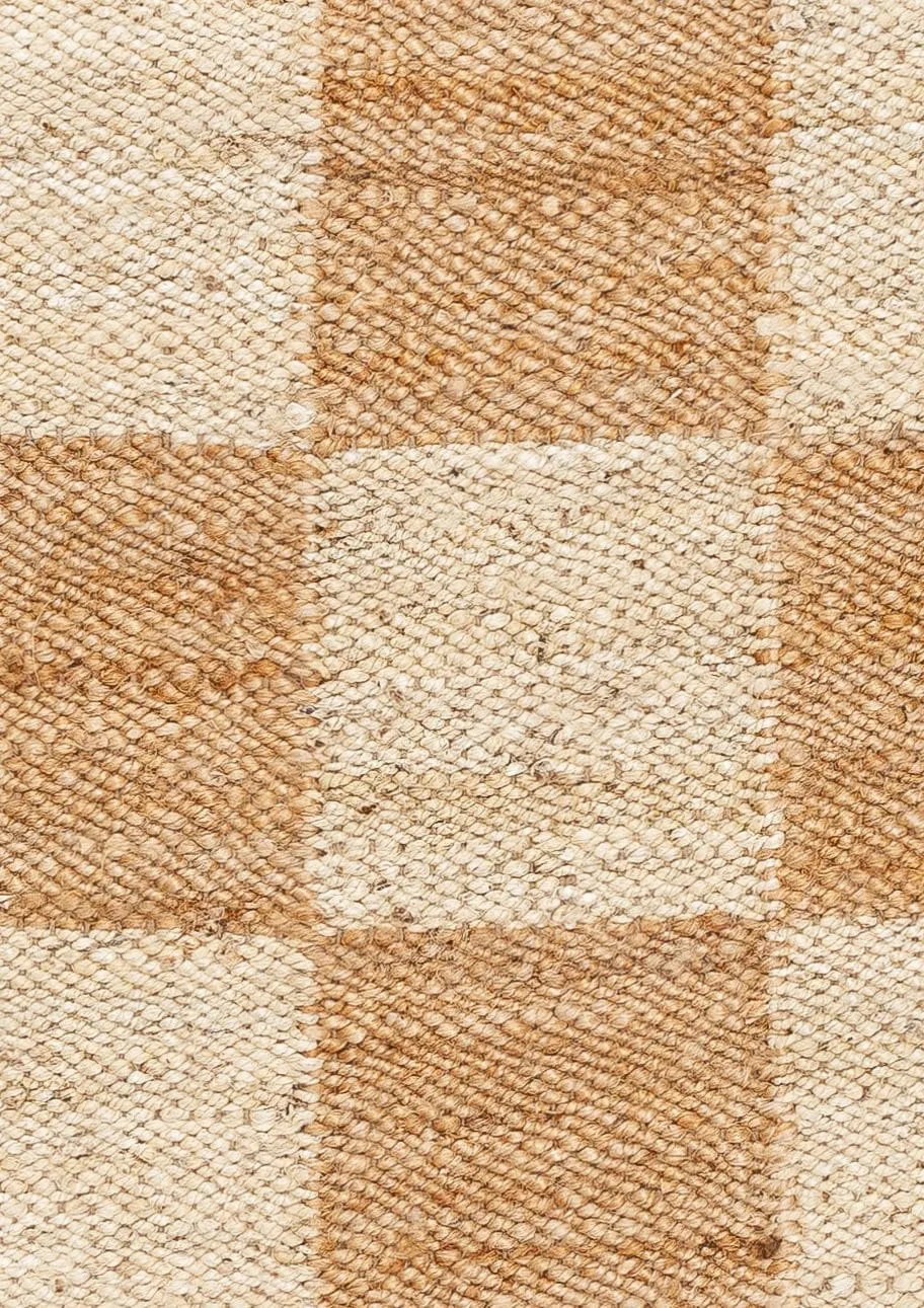Riley Natural and Bleached Checkered Jute Rug *NO RETURNS UNLESS FAULTY