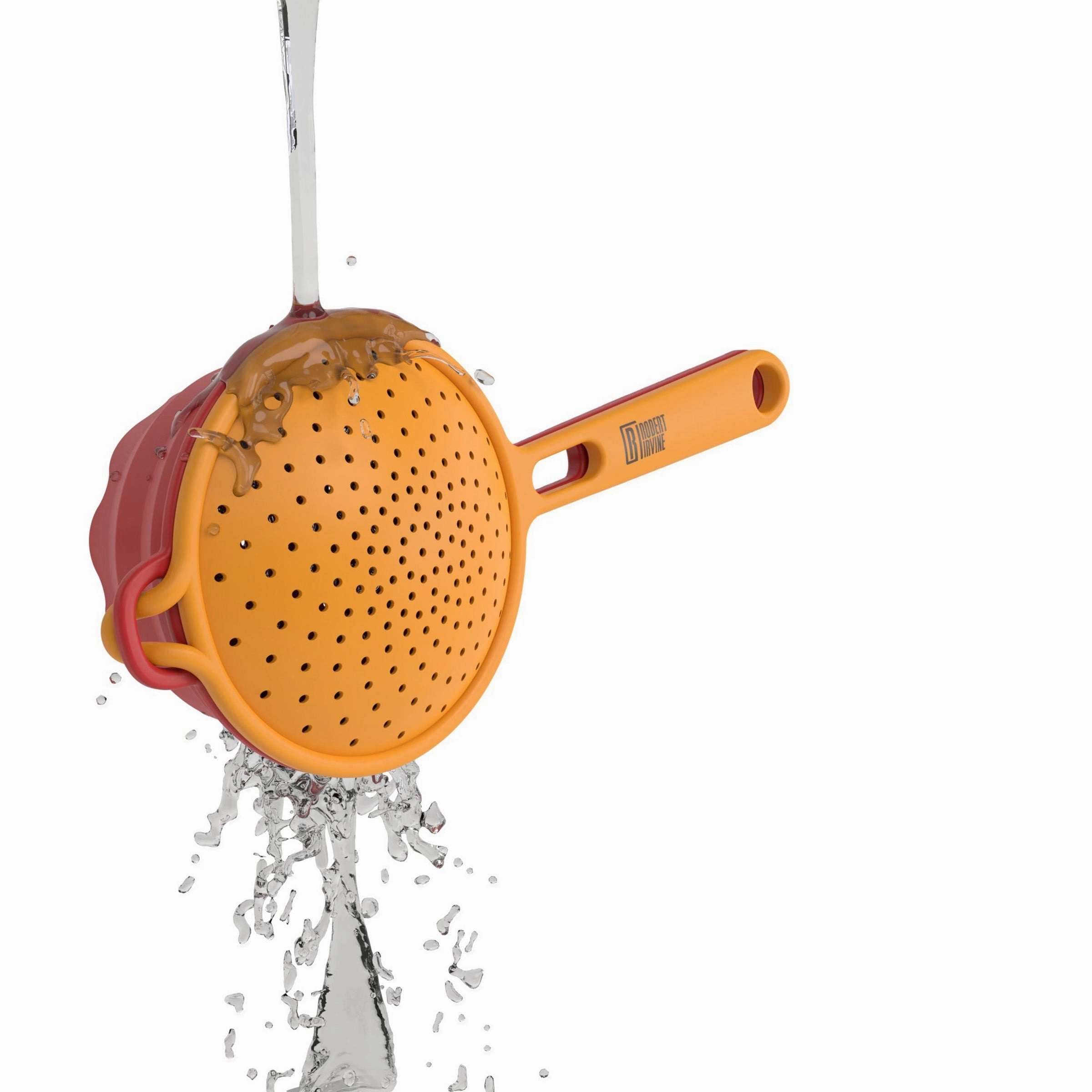Robert Irvine 2-Piece Silicone Colander Set Orange