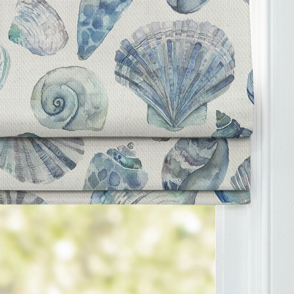 Rockpool Printed Cotton Made to Measure Roman Blinds Marine