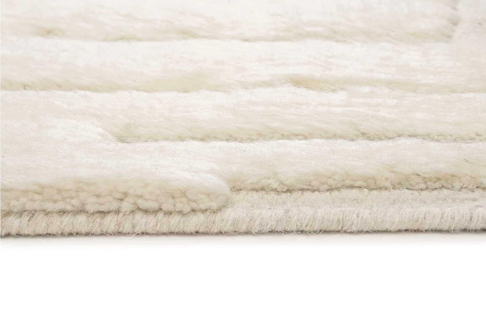 Rolini Ivory Abstract Textured Wool Rug