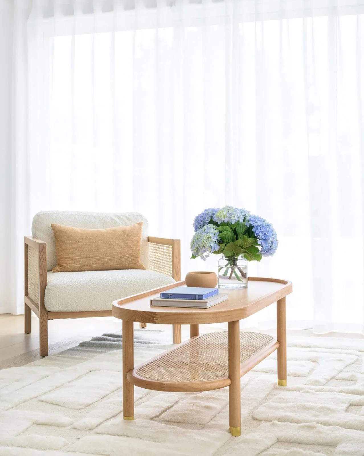 Rolini Ivory Abstract Textured Wool Rug