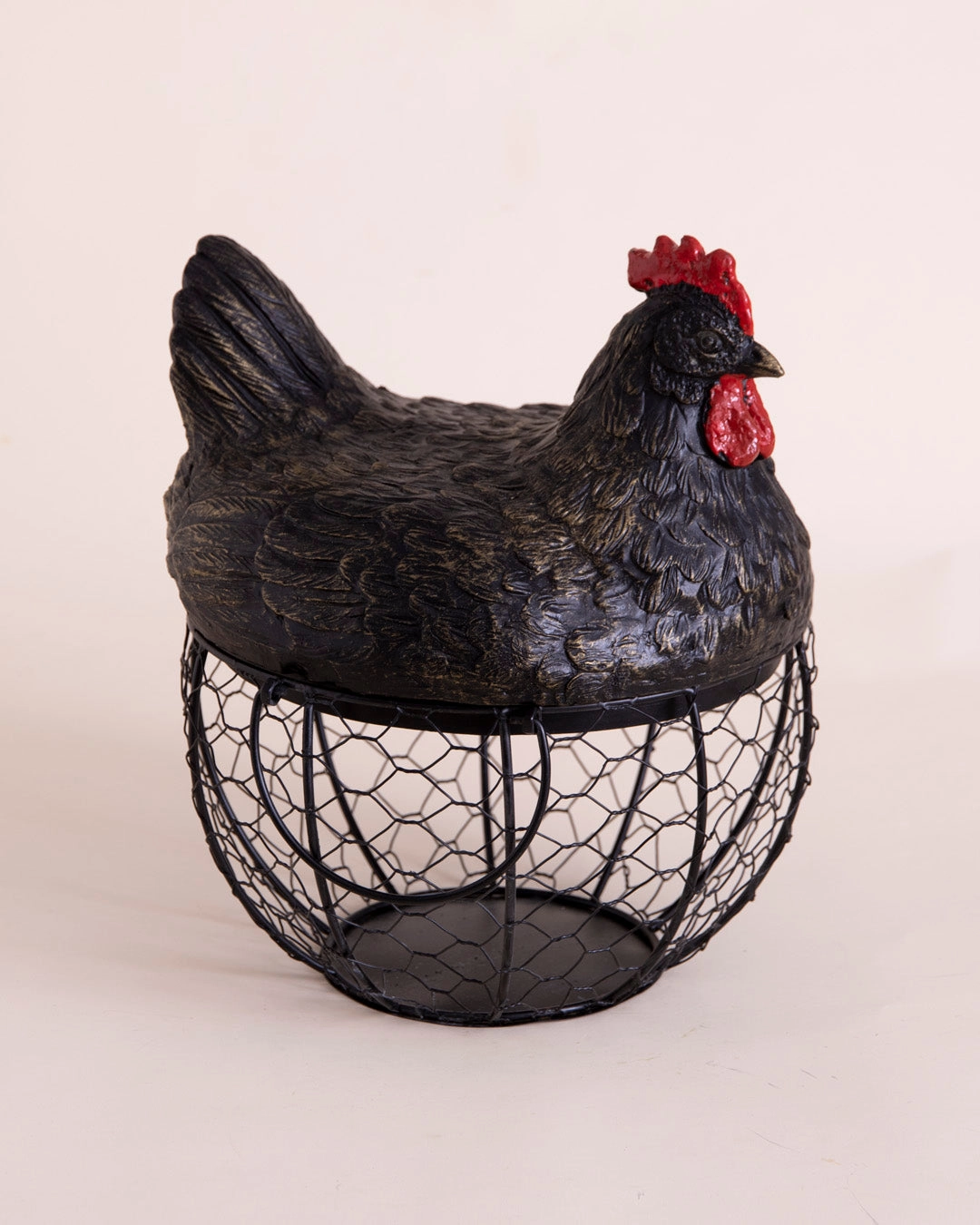 Rooster Egg Basket - Black