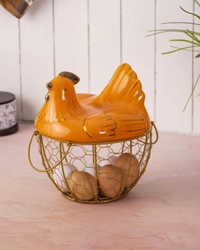 Rooster Egg Basket - Orangemodern kitchen decor ,kitchen dinner set ,dinnerware 