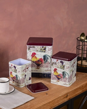 Rooster Storage Canisters - Set Of 3modern kitchen decor ,kitchen dinner set ,dinnerware 