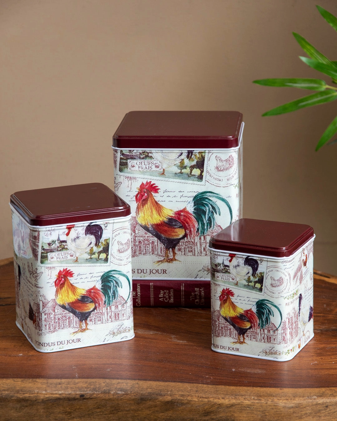 Rooster Storage Canisters - Set Of 3