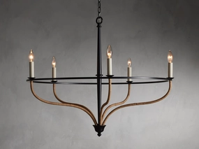 Rosalind Rattan Chandelier in Blackrustic chandelier,minimalist pendant light