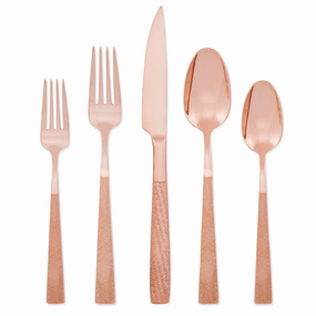 Rose In Full Rose Gold 20 Piece Flatware Seteco-friendly bamboo fiber tableware set 