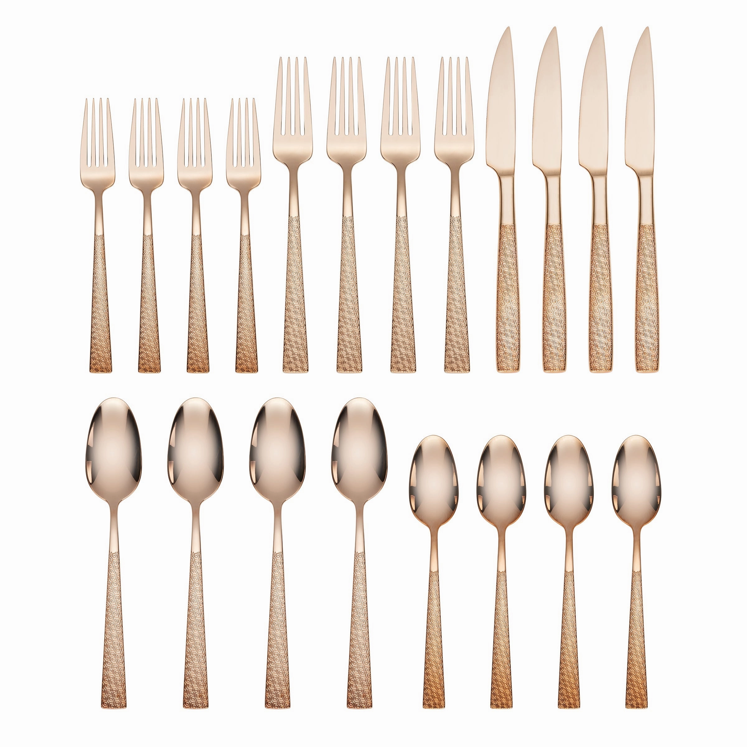 Rose In Full Rose Gold 20 Piece Flatware Set
