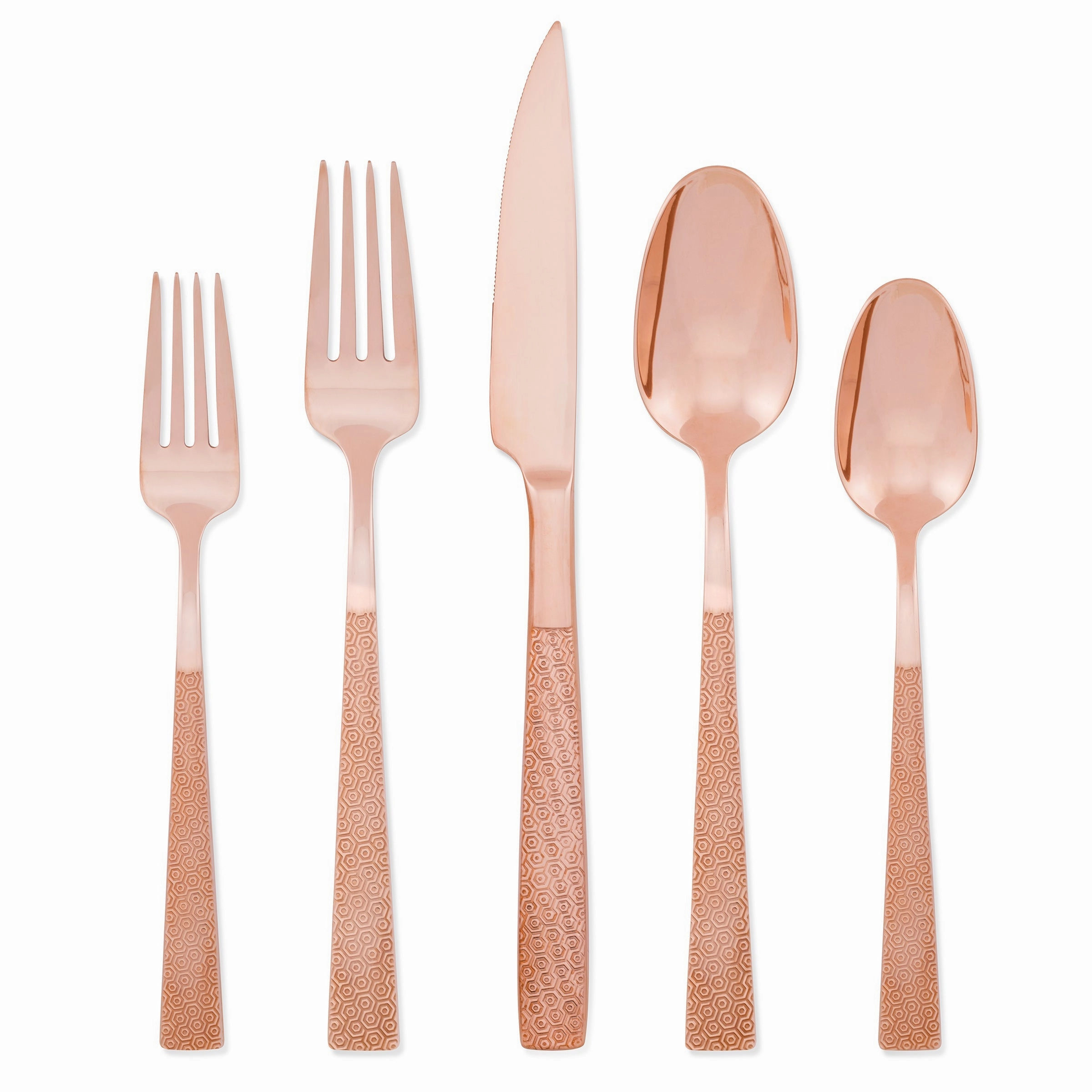 Rose In Full Rose Gold 20 Piece Flatware Seteco-friendly bamboo fiber tableware set 