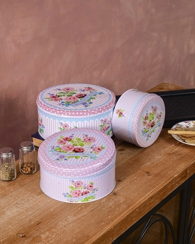 Rose Whimsy Round Storage Canister - Set Of 3modern kitchen decor ,kitchen dinner set ,dinnerware 