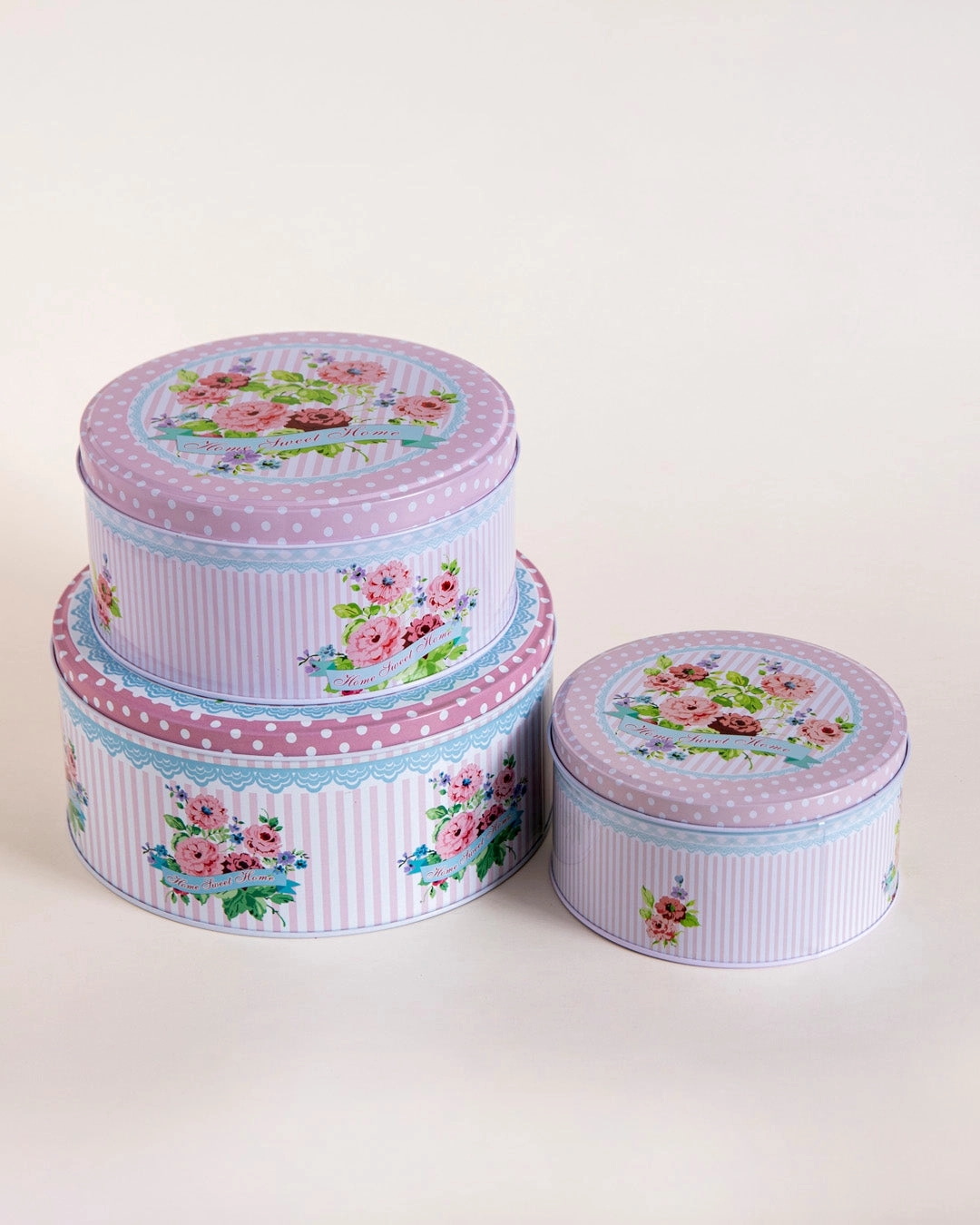 Rose Whimsy Round Storage Canister - Set Of 3