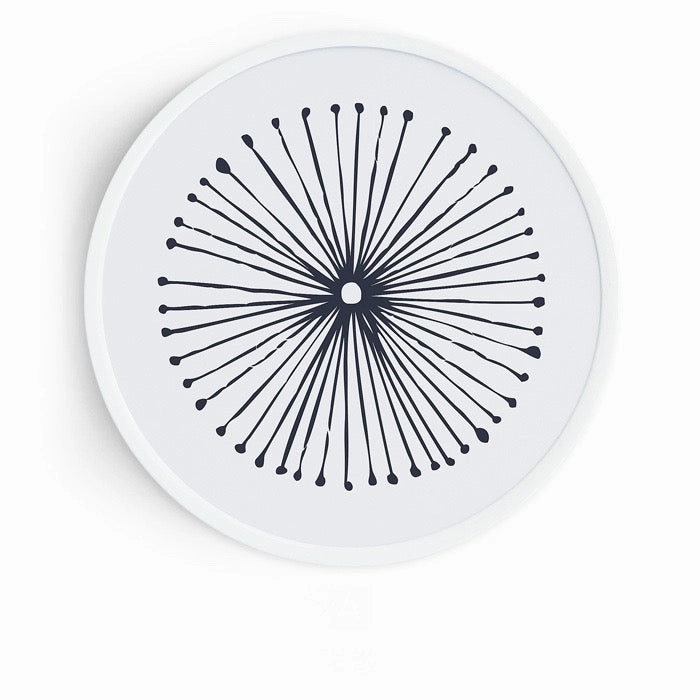 Round Blue and White Art Prints With Frame