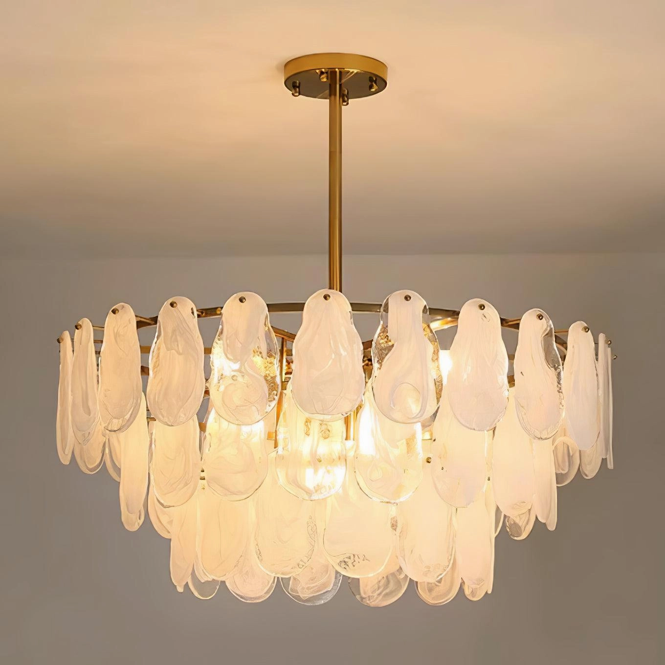 Round Cloud Glass Chandelier