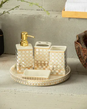 Royal Radiance 5-Piece Bath Set - Whitebathroom decor,boho bathroom decor,minimalist bathroom decor