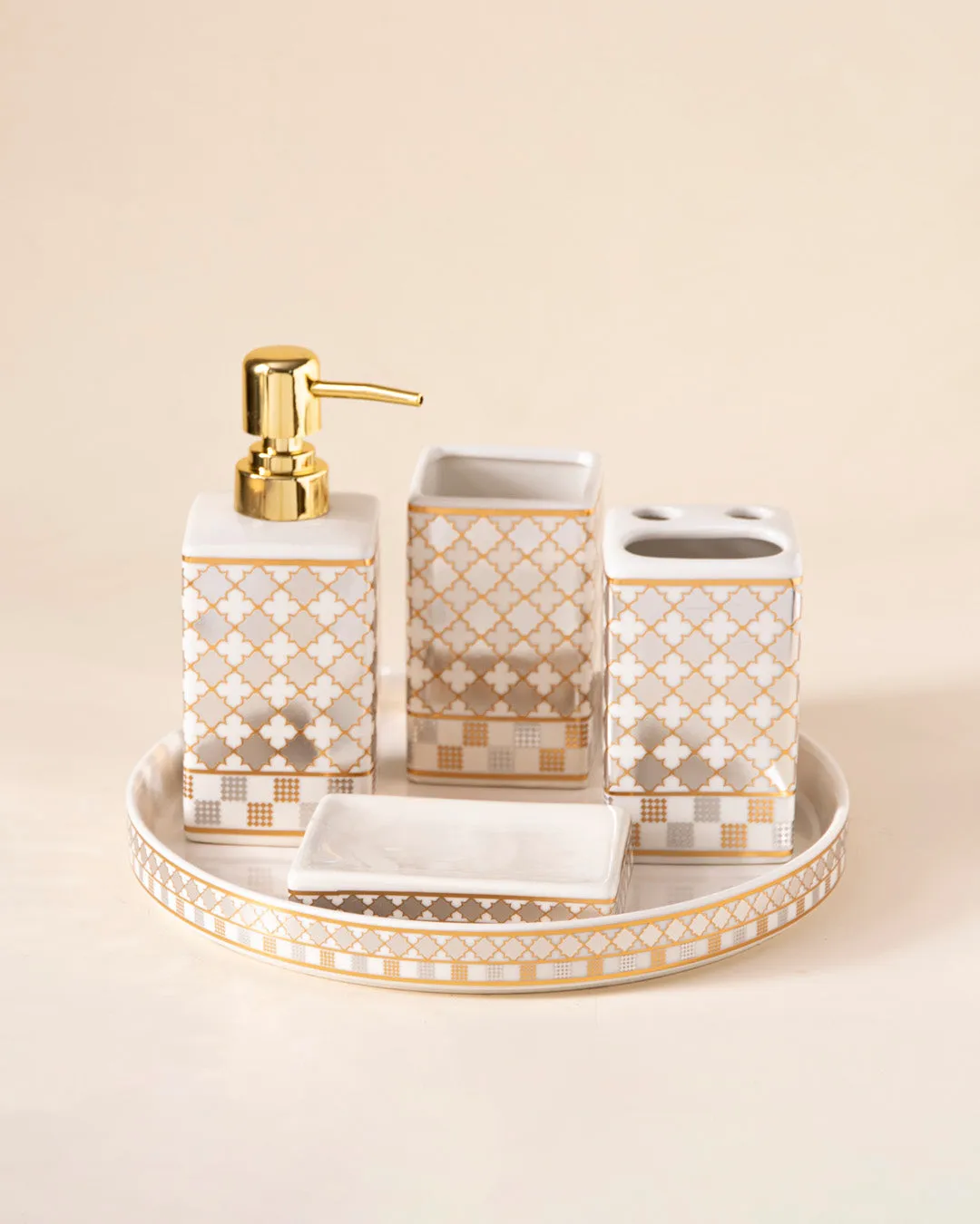 Royal Radiance 5-Piece Bath Set - White