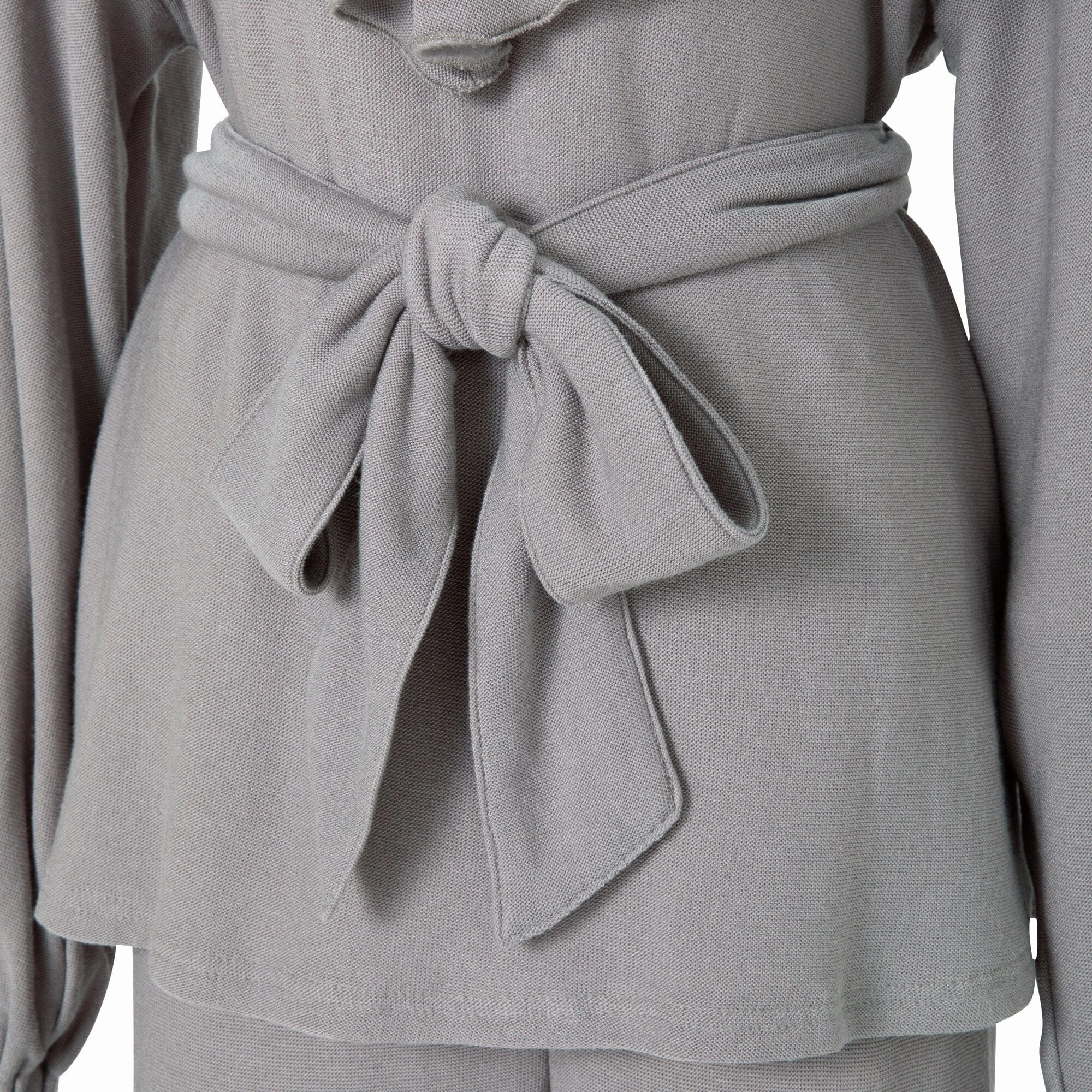 Ruffle Collar Knit Pajama Gray