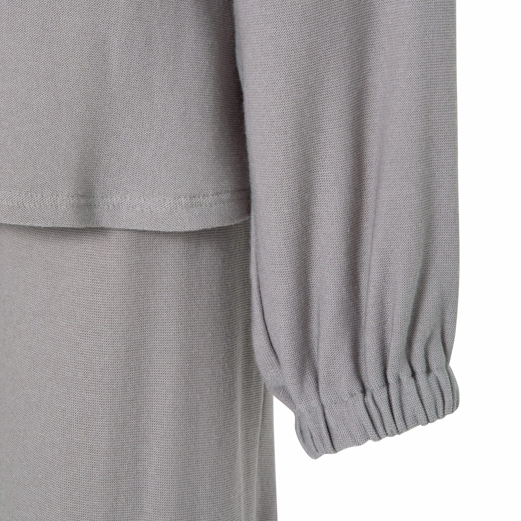 Ruffle Collar Knit Pajama Gray