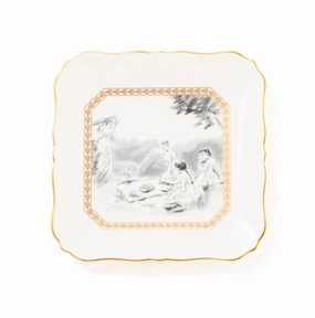 RURU MARY'S Square Plate Picnichand-painted ceramic bowl