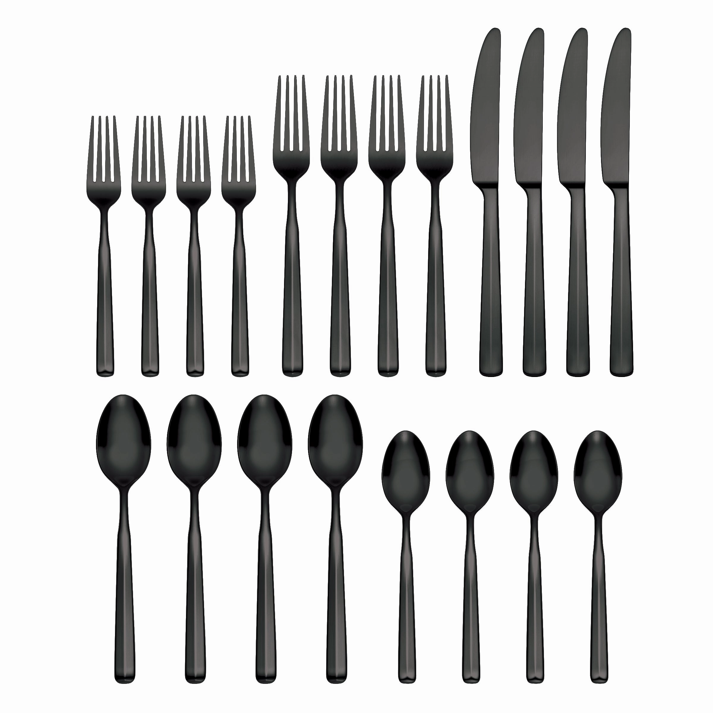 Ryder Black Satin 20 Piece Flatware Set