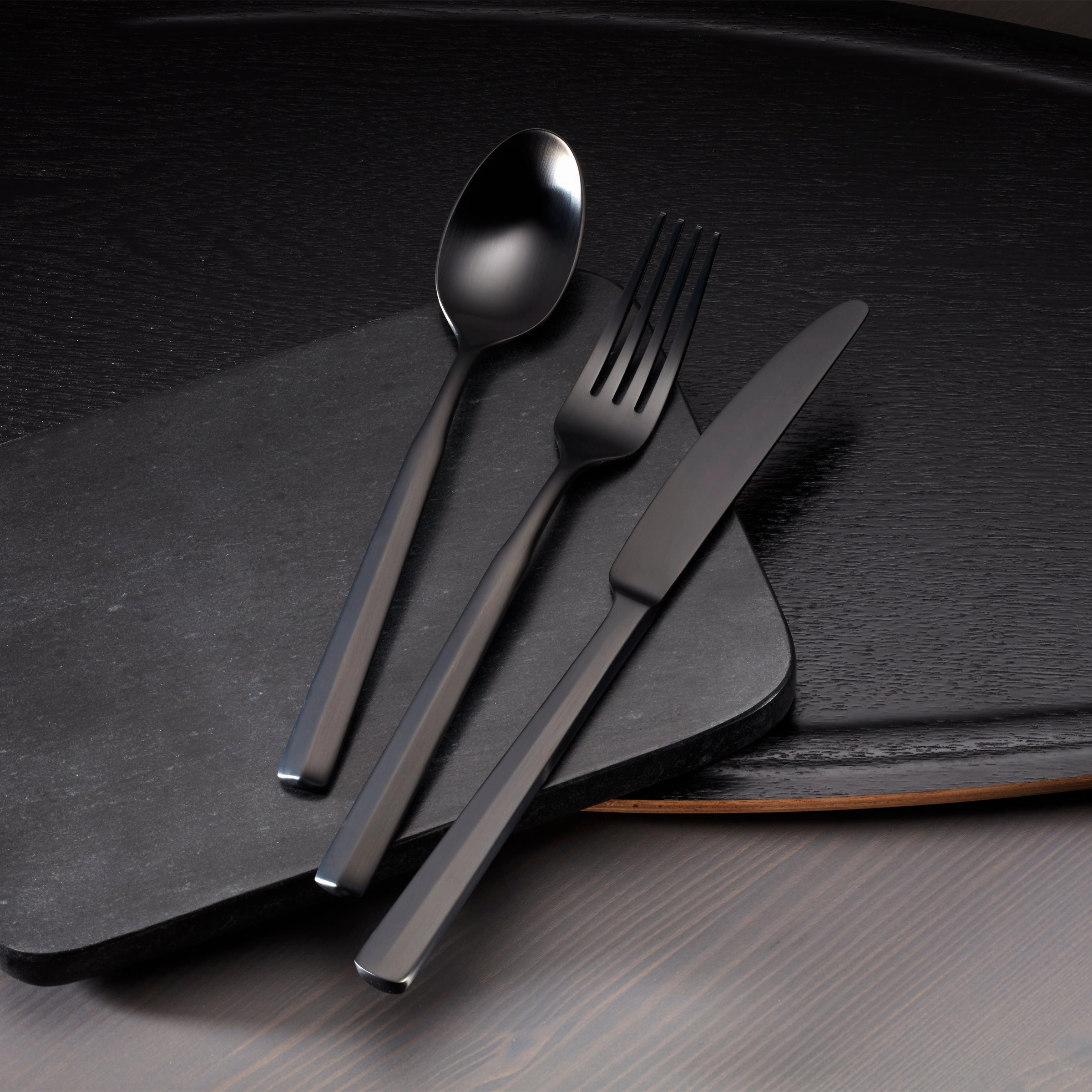 Ryder Black Satin 20 Piece Flatware Set