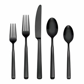 Ryder Black Satin 20 Piece Flatware Seteco-friendly bamboo fiber tableware set 