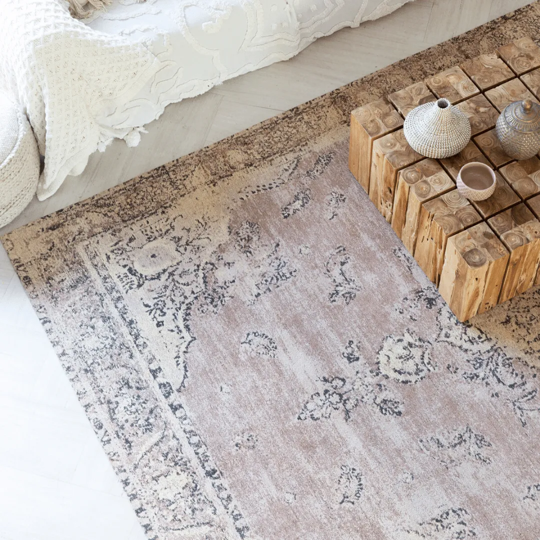 Sadie Coral Peach Turkish Style Distressed Rug *NO RETURNS UNLESS FAULTY