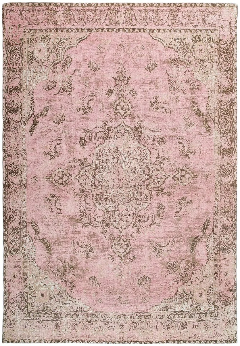 Sahara Turkish Style Pink Distressed Medallion Rugmodern color block patchwork rug