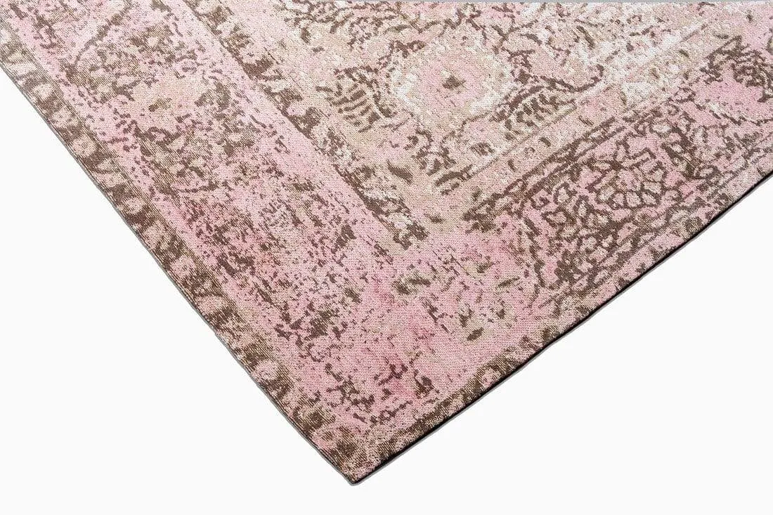 Sahara Turkish Style Pink Distressed Medallion Rug