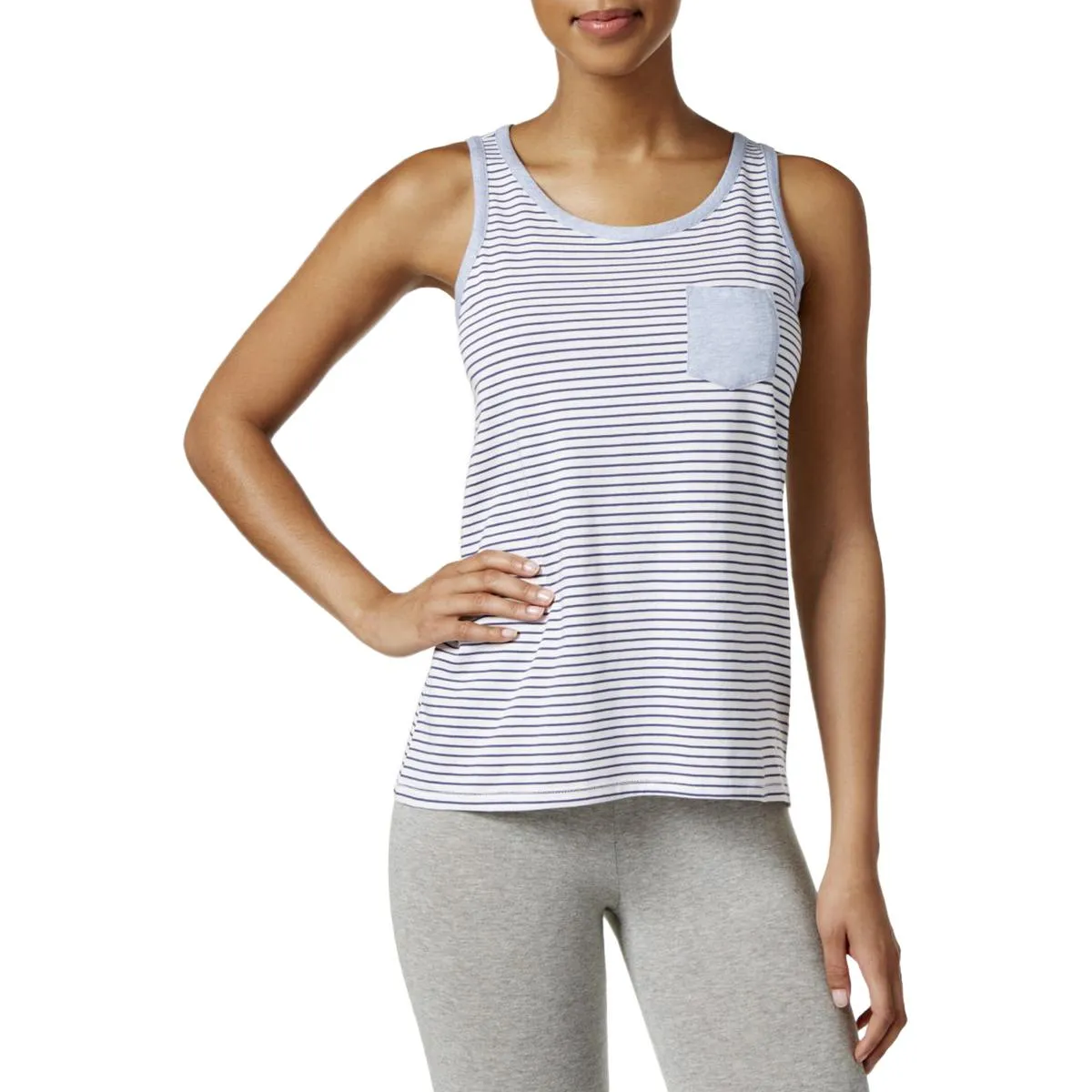 Sail Away Womens Striped Scoop Neck Sleep Tank