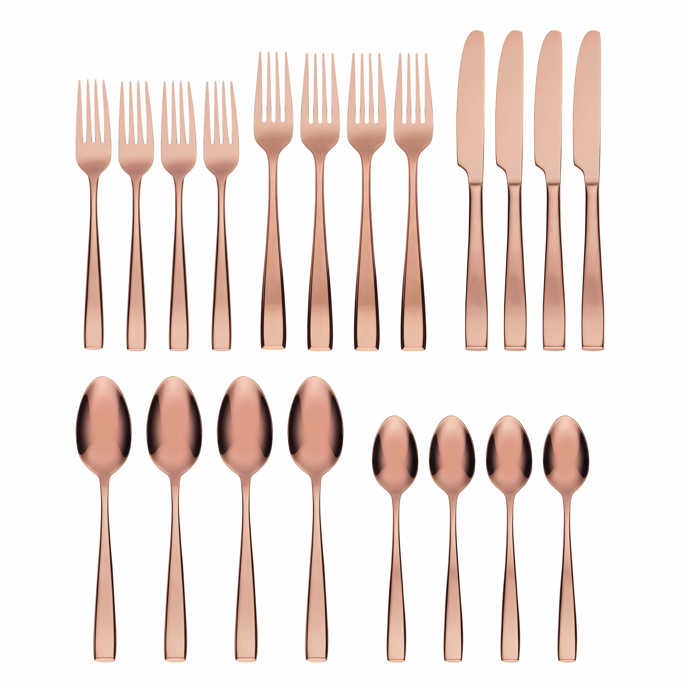Samira Copper Mirror 20 Piece Flatware Set