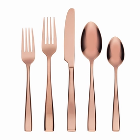 Samira Copper Mirror 20 Piece Flatware Seteco-friendly bamboo fiber tableware set 