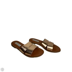 Sandals Flip Flops By Steve Madden In Rose Gold, Size: 7.5