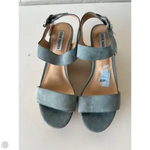 Sandals Heels Wedge By Steve Madden In Blue, Size: 8