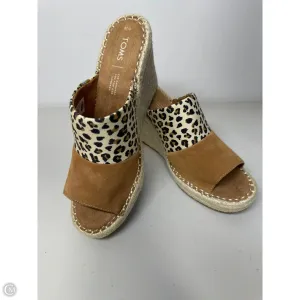 Sandals Heels Wedge By Toms In Animal Print, Size: 10 toms