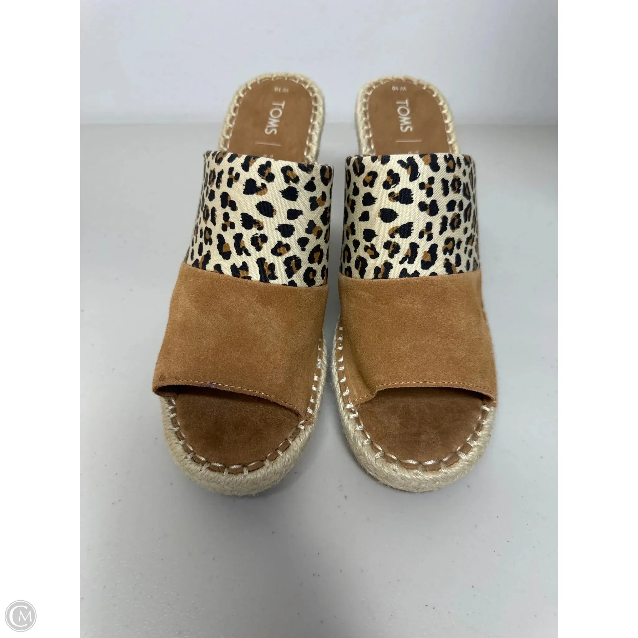 Sandals Heels Wedge By Toms In Animal Print, Size: 10 toms
