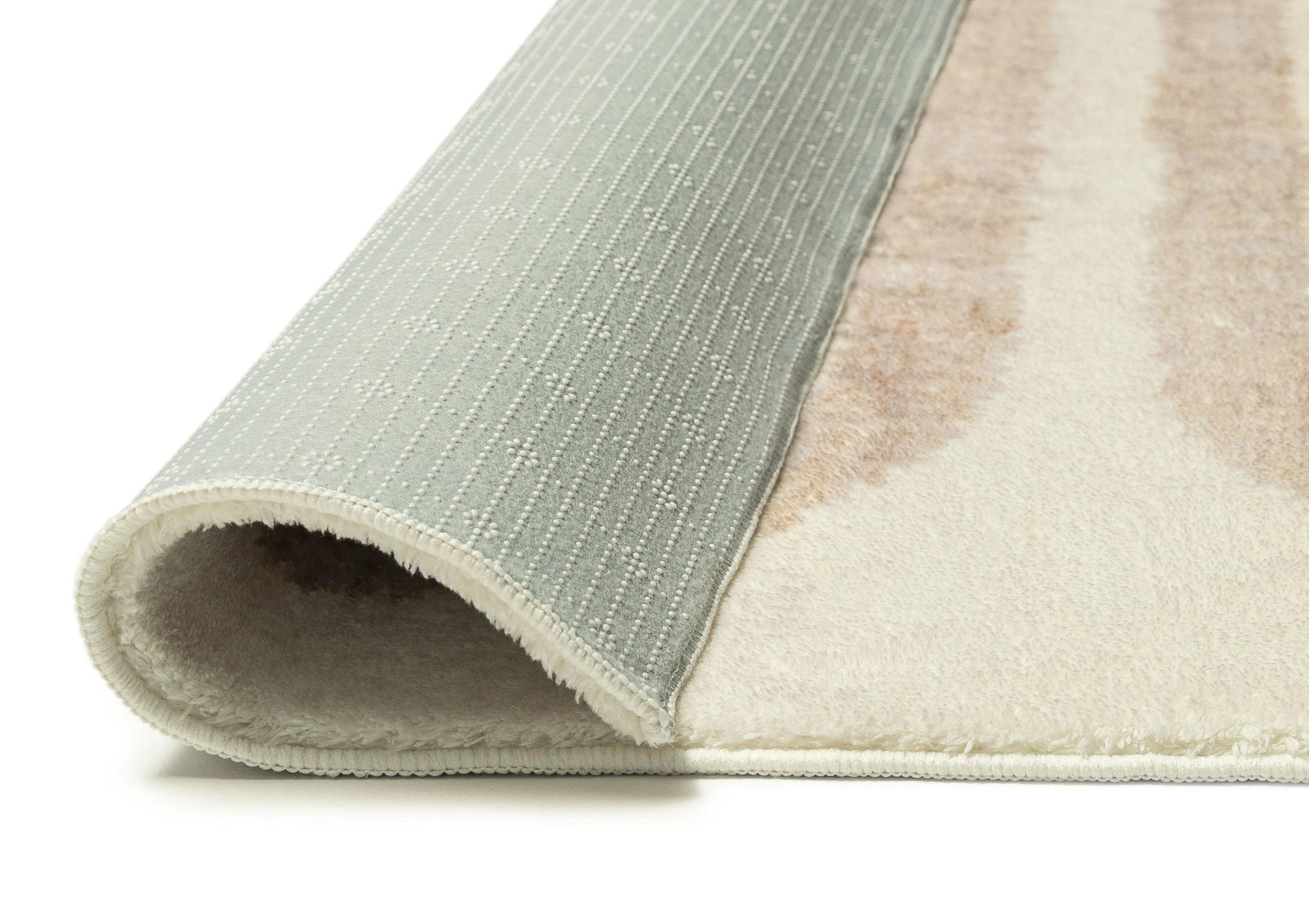 Sargola Ivory Curve Pattern Washable Rug