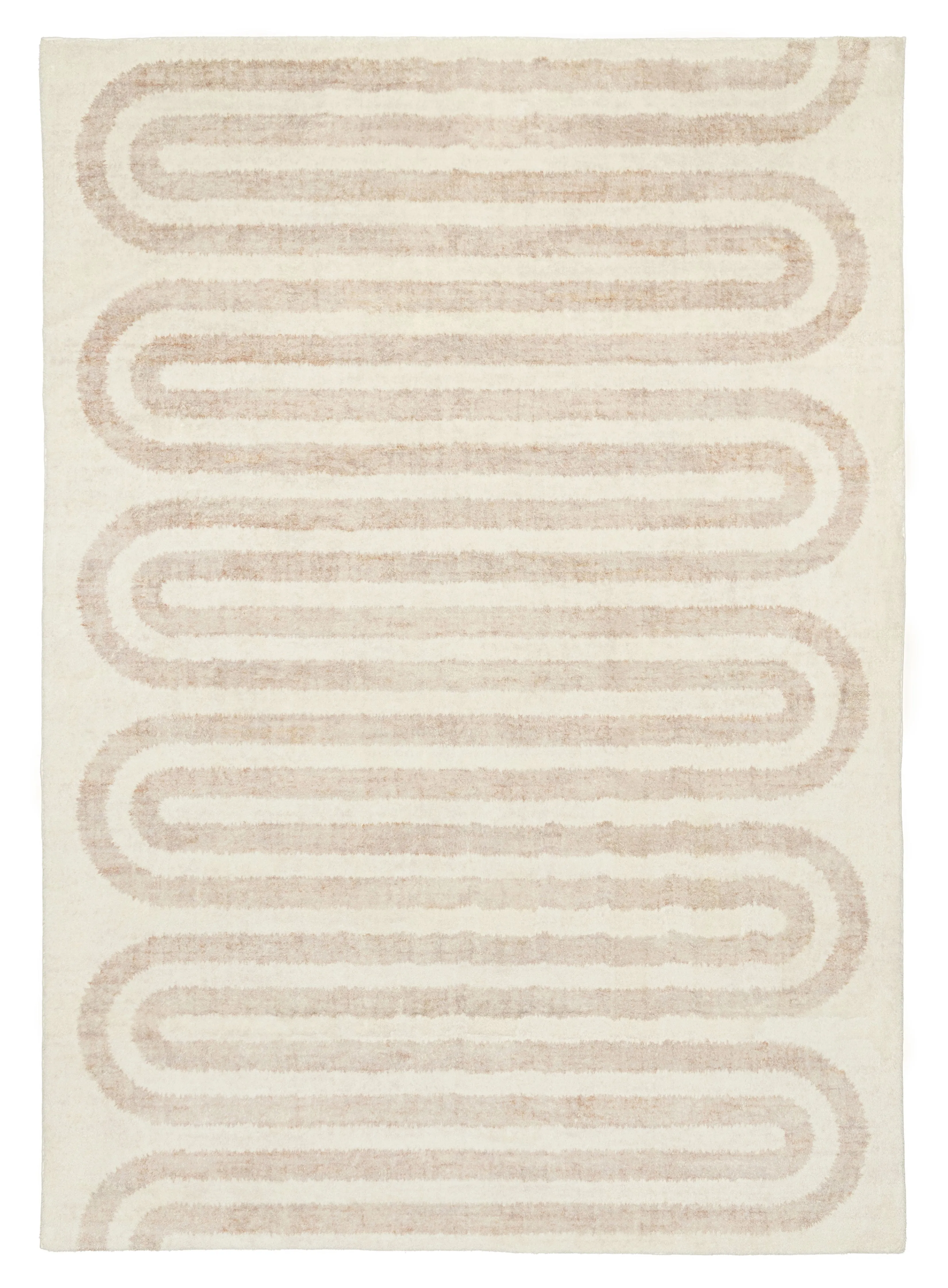 Sargola Ivory Curve Pattern Washable Rugmodern color block patchwork rug